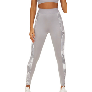 PRETTYLITTLETHING gray logo leggings, size 6, EUC